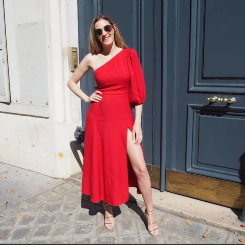 Reformation Lawrence Dress size 6 crimson red NWT
